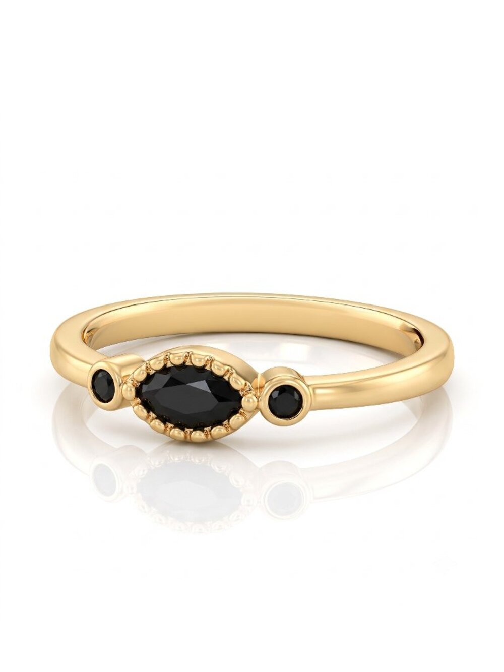 Dainty Gold Ring, 925 Sterling Silver, Charmed Aroma Charcoal